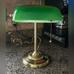 Green and Gold Banker's Desk Lamp